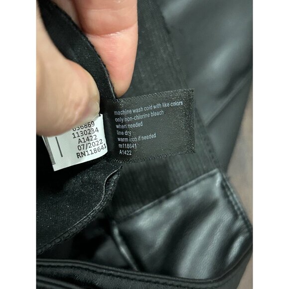 Lane Bryant NEW Sz 12 Black Faux Leather Strait Leg Pants Party New Years Chic - Picture 8 of 10